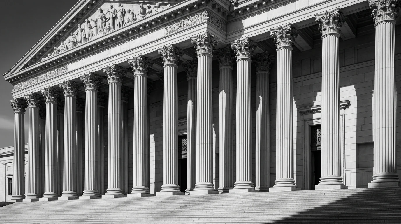Neoclassical Courthouse Columns and Steps